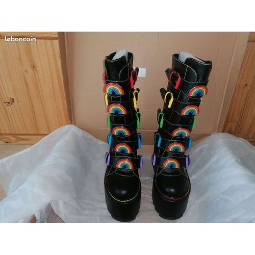 Chaussures Plateforme Yru Dune Rainbow Black