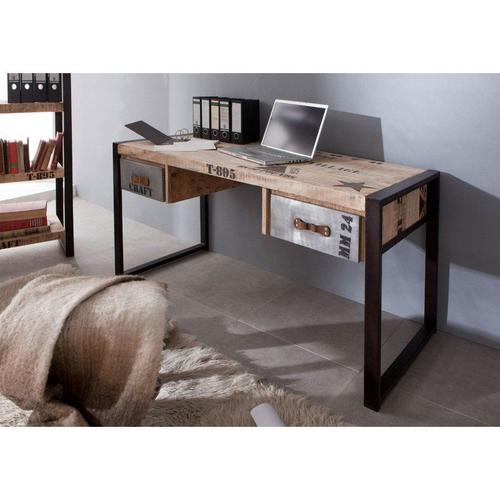 Bureau 150x70 Manguier Brut Imprimé Bois Naturel Factory 124