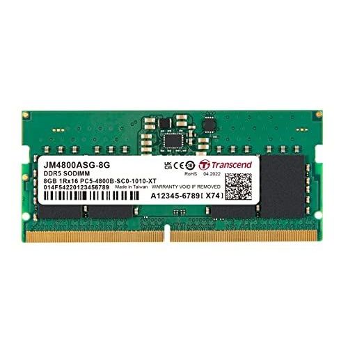 Transcend JetRAM - DDR5 - module - 8 Go - SO DIMM 262 broches - 4800 MHz / PC5-38400 - CL40 - 1.1 V - mémoire sans tampon - on-die ECC