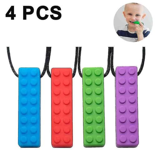 2024 Pack De 4 Colliers À Mâcher Sensoriels Pour Enfants Tout-Petits Atteints D¿Autisme, Mordant