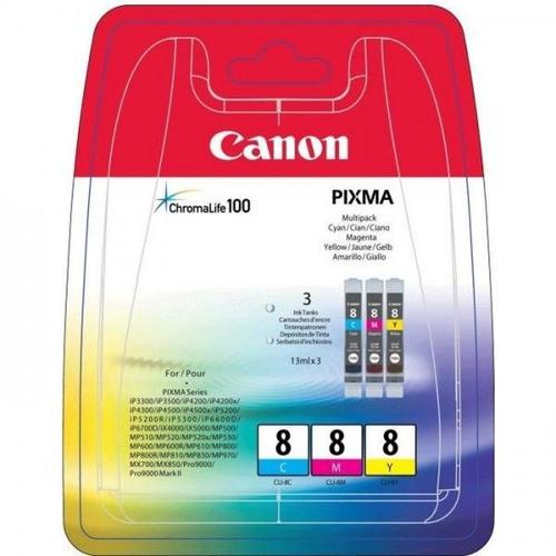 Cartouche d'Encre - Imprimante CANON Pack de 3 cartouches d'encre CLI-8 Cyan/Magenta/Jaune