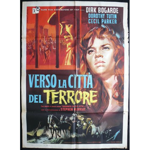 Sous La Terreur - A Tale Of Two Cities - Ralph Thomas - Film 1958 - 140x100 Cm - Affiche De Cinéma Italienne - Movie Poster * Dirk Bogarde ; Dorothy Tutin ; Christopher Lee * Roman Charles Dickens