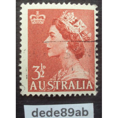 Australie . Timbre Australia 3 1/2d . Elisabeth I I . Oblitéré Used Stamp
