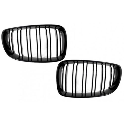Central Grilles Kidney Grillespour Bmw 1 Series E87 Double Mesh Brillante Noir