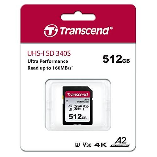 Transcend 340S - Carte mémoire flash - 512 Go - A2 / Video Class V30 / UHS-I U3 - SDXC UHS-I