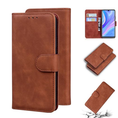 Huawei P Smart S / Y8p Coque, Saturcase Toucher Confortable Pu Cuir Magnétique Flip Portefeuille Support Porte-Carte Protecteur Housse Étui Pour Huawei P Smart S / Y8p (Marron)