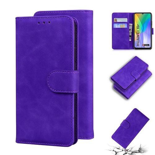 Huawei Y6p Coque, Saturcase Toucher Confortable Pu Cuir Magnétique Flip Portefeuille Support Porte-Carte Protecteur Housse Étui Pour Huawei Y6p (Violet)