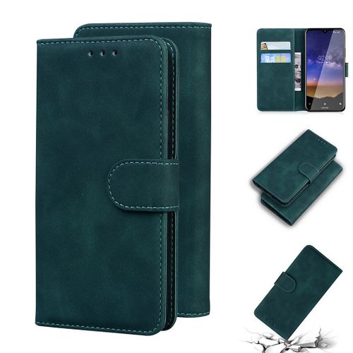 Nokia 2.2 Coque, Saturcase Toucher Confortable Pu Cuir Magnétique Flip Portefeuille Support Porte-Carte Protecteur Housse Étui Pour Nokia 2.2 (Vert)