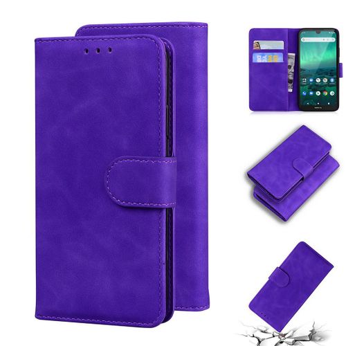 Nokia 1.3 Coque, Saturcase Toucher Confortable Pu Cuir Magnétique Flip Portefeuille Support Porte-Carte Protecteur Housse Étui Pour Nokia 1.3 (Violet)