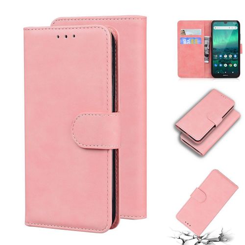 Nokia 1.3 Coque, Saturcase Toucher Confortable Pu Cuir Magnétique Flip Portefeuille Support Porte-Carte Protecteur Housse Étui Pour Nokia 1.3 (Rose)