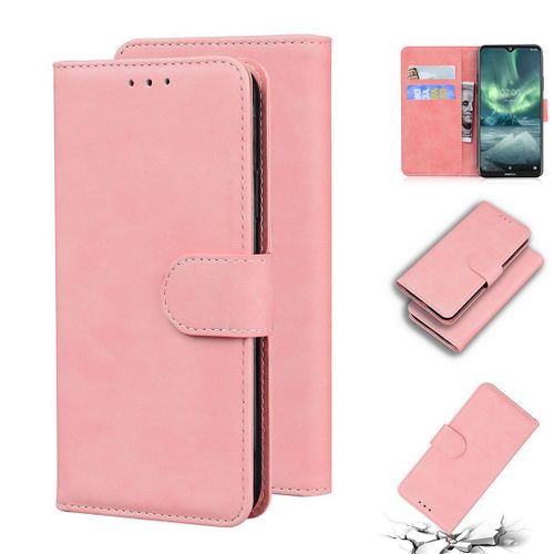 Nokia 6.2 / 7.2 Coque, Saturcase Toucher Confortable Pu Cuir Magnétique Flip Portefeuille Support Porte-Carte Protecteur Housse Étui Pour Nokia 6.2 / 7.2 (Rose)
