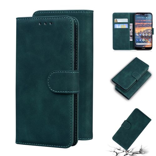 Nokia 4.2 Coque, Saturcase Toucher Confortable Pu Cuir Magnétique Flip Portefeuille Support Porte-Carte Protecteur Housse Étui Pour Nokia 4.2 (Vert)