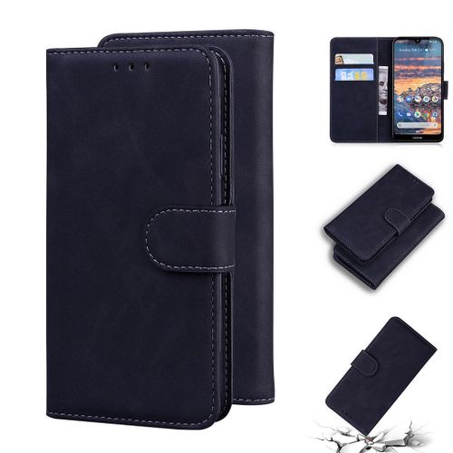 Nokia 4.2 Coque, Saturcase Toucher Confortable Pu Cuir Magnétique Flip Portefeuille Support Porte-Carte Protecteur Housse Étui Pour Nokia 4.2 (Noir)