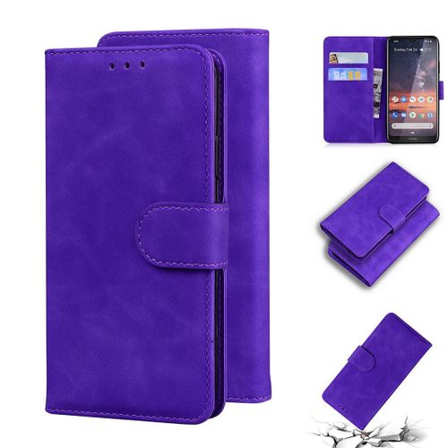 Nokia 3.2 Coque, Saturcase Toucher Confortable Pu Cuir Magnétique Flip Portefeuille Support Porte-Carte Protecteur Housse Étui Pour Nokia 3.2 (Violet)