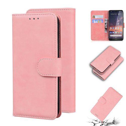 Nokia 3.2 Coque, Saturcase Toucher Confortable Pu Cuir Magnétique Flip Portefeuille Support Porte-Carte Protecteur Housse Étui Pour Nokia 3.2 (Rose)