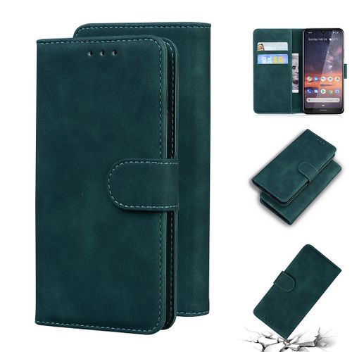 Nokia 3.2 Coque, Saturcase Toucher Confortable Pu Cuir Magnétique Flip Portefeuille Support Porte-Carte Protecteur Housse Étui Pour Nokia 3.2 (Vert)