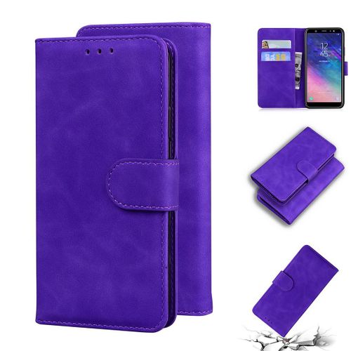 Samsung Galaxy A6 Plus 2018 Coque, Saturcase Toucher Confortable Pu Cuir Magnétique Flip Portefeuille Support Porte-Carte Protecteur Housse Étui Pour Samsung Galaxy A6 Plus 2018 (Violet)