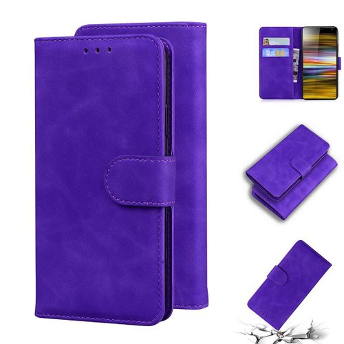 Sony Xperia 10 Plus Coque, Saturcase Toucher Confortable Pu Cuir Magnétique Flip Portefeuille Support Porte-Carte Protecteur Housse Étui Pour Sony Xperia 10 Plus (Violet)