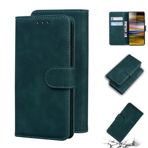 Sony Xperia 10 Plus Coque, Saturcase Toucher Confortable Pu Cuir Magnétique Flip Portefeuille Support Porte-Carte Protecteur Housse Étui Pour Sony Xperia 10 Plus (Vert)