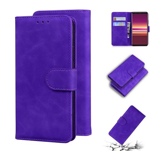 Sony Xperia 5 Coque, Saturcase Toucher Confortable Pu Cuir Magnétique Flip Portefeuille Support Porte-Carte Protecteur Housse Étui Pour Sony Xperia 5 (Violet)