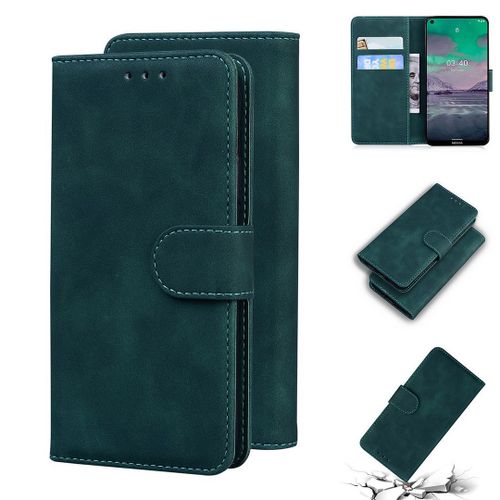 Nokia 3.4 Coque, Saturcase Toucher Confortable Pu Cuir Magnétique Flip Portefeuille Support Porte-Carte Protecteur Housse Étui Pour Nokia 3.4 (Vert)
