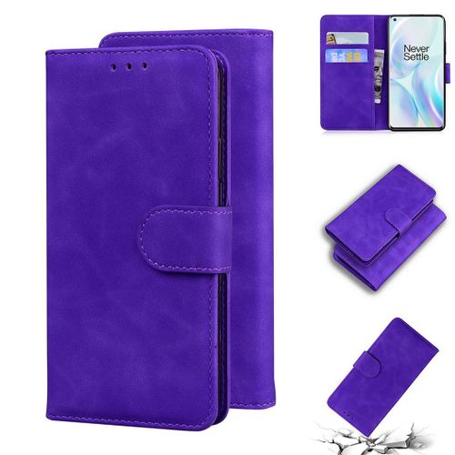 Oneplus 8 Coque, Saturcase Toucher Confortable Pu Cuir Magnétique Flip Portefeuille Support Porte-Carte Protecteur Housse Étui Pour Oneplus 8 (Violet)