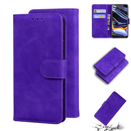 Realme 7 Pro Coque, Saturcase Toucher Confortable Pu Cuir Magnétique Flip Portefeuille Support Porte-Carte Protecteur Housse Étui Pour Realme 7 Pro (Violet)