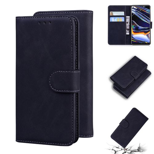 Realme 7 Pro Coque, Saturcase Toucher Confortable Pu Cuir Magnétique Flip Portefeuille Support Porte-Carte Protecteur Housse Étui Pour Realme 7 Pro (Noir)