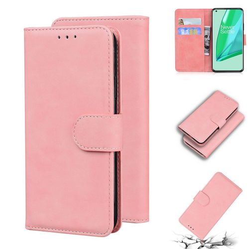 Oneplus 9 Pro Coque, Saturcase Toucher Confortable Pu Cuir Magnétique Flip Portefeuille Support Porte-Carte Protecteur Housse Étui Pour Oneplus 9 Pro (Rose)