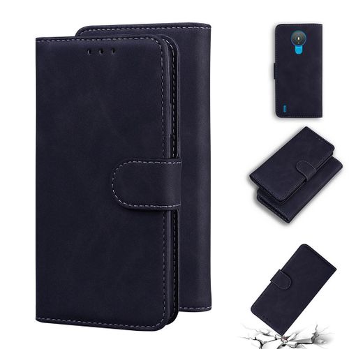 Saturcase Coque Pour Nokia 1.4, Toucher Confortable Pu Cuir Magnétique Flip Portefeuille Support Porte-Carte Protecteur Housse Étui Pour Nokia 1.4 (Noir)