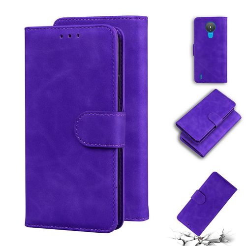 Saturcase Coque Pour Nokia 1.4, Toucher Confortable Pu Cuir Magnétique Flip Portefeuille Support Porte-Carte Protecteur Housse Étui Pour Nokia 1.4 (Violet)