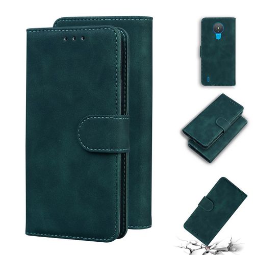 Saturcase Coque Pour Nokia 1.4, Toucher Confortable Pu Cuir Magnétique Flip Portefeuille Support Porte-Carte Protecteur Housse Étui Pour Nokia 1.4 (Vert)