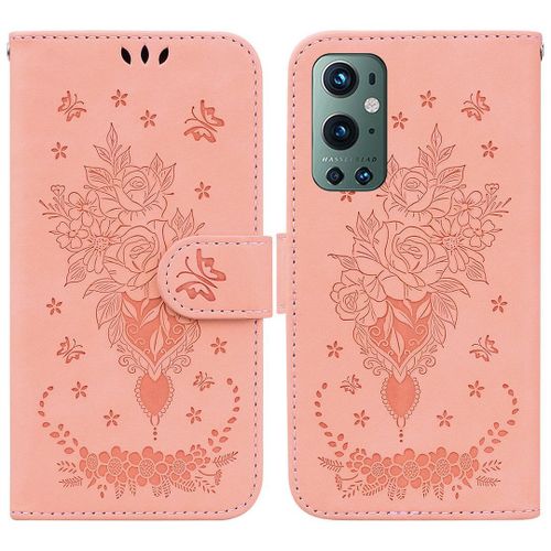 Saturcase Coque Pour Oneplus 9 Pro, Une Rose Pu Cuir Magnétique Flip Portefeuille Support Porte-Carte Dragonne Protecteur Housse Étui Pour Oneplus 9 Pro (Rose)