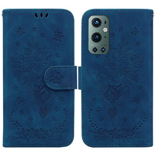 Saturcase Coque Pour Oneplus 9 Pro, Une Rose Pu Cuir Magnétique Flip Portefeuille Support Porte-Carte Dragonne Protecteur Housse Étui Pour Oneplus 9 Pro (Bleu)