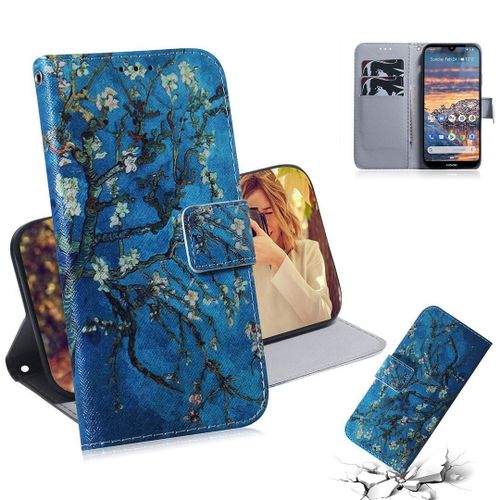 Nokia 4.2 Coque, Saturcase Beau Pu Cuir Magnétique Flip Portefeuille Support Porte-Carte Protecteur Housse Étui Pour Nokia 4.2 (Tx-1)