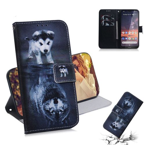 Nokia 3.2 Coque, Saturcase Beau Pu Cuir Magnétique Flip Portefeuille Support Porte-Carte Protecteur Housse Étui Pour Nokia 3.2 (Tx-10)