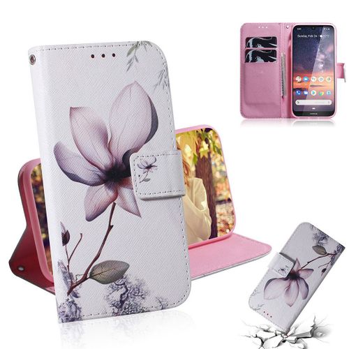 Nokia 3.2 Coque, Saturcase Beau Pu Cuir Magnétique Flip Portefeuille Support Porte-Carte Protecteur Housse Étui Pour Nokia 3.2 (Tx-7)