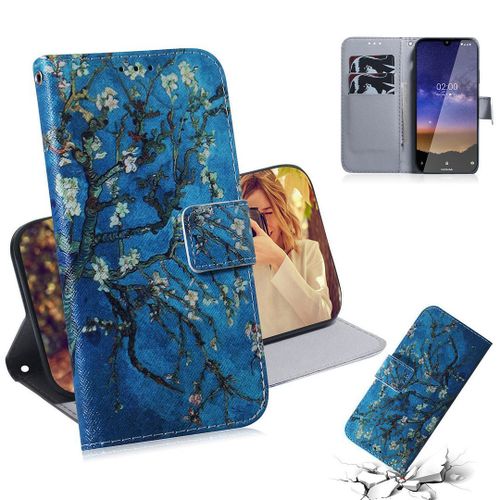 Nokia 2.2 Coque, Saturcase Beau Pu Cuir Magnétique Flip Portefeuille Support Porte-Carte Protecteur Housse Étui Pour Nokia 2.2 (Tx-1)