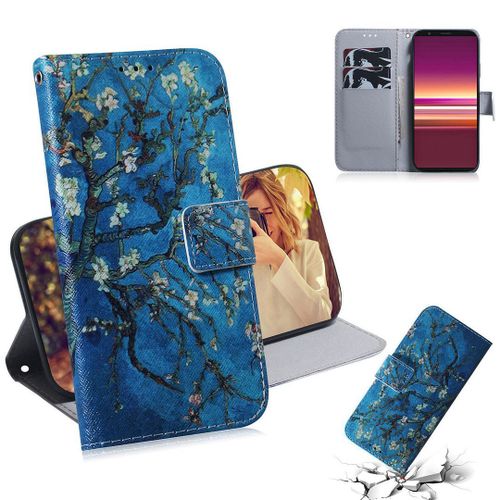 Sony Xperia 5 Coque, Saturcase Beau Pu Cuir Magnétique Flip Portefeuille Support Porte-Carte Protecteur Housse Étui Pour Sony Xperia 5 (Tx-1)