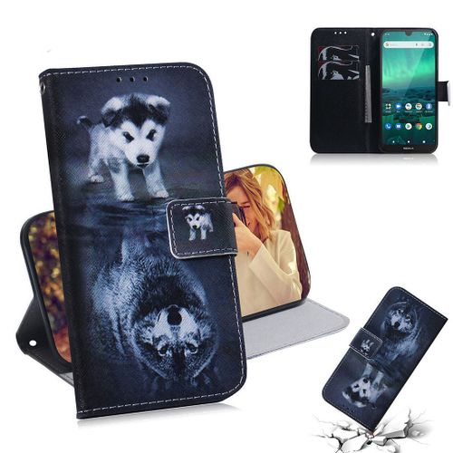 Nokia 1.3 Coque, Saturcase Beau Pu Cuir Magnétique Flip Portefeuille Support Porte-Carte Protecteur Housse Étui Pour Nokia 1.3 (Tx-10)