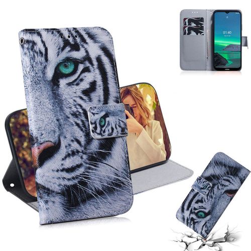 Saturcase Coque Pour Nokia 1.4, Beau Pu Cuir Magnétique Flip Portefeuille Support Porte-Carte Protecteur Housse Étui Pour Nokia 1.4 (Tx-2)