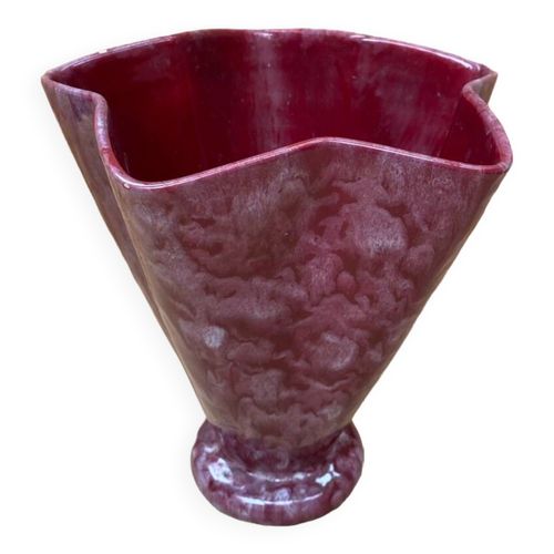 Ancien vase corolle j guet cramique rose mouchet vintage rose