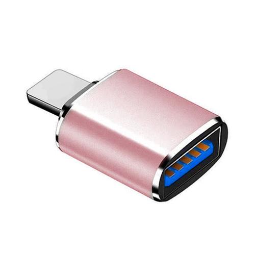 Adaptateur USB femelle pour Lightning USB Type C,convertisseur de données, clé USB,disque U OTG,pour iPhone 12 11 Pro XS MAX XR X 6 7 8 Plus - Type  for iPhone pink