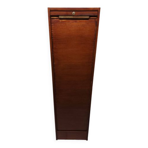 Ancien Classeur Rideau Vintage Marron