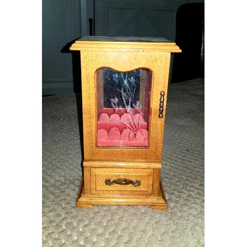 Mini Armoire A Bijoux Bois Massif Verni