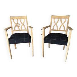 Paire De Fauteuils Art Deco Beige