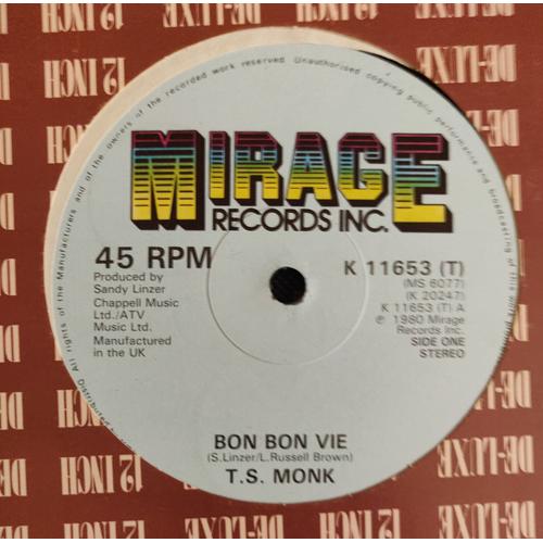 T.S. Monk - Bon Bon Vie / Stay Free Of His Love # Vinyle,12 Maxi 45 Tours,Uk 1980, Disco, Boogie #