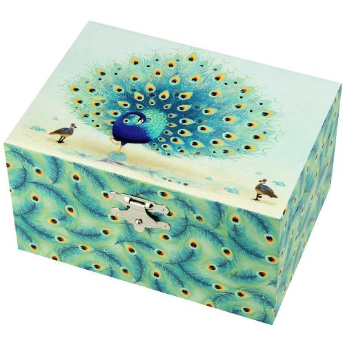 Coffret À Bijoux Musical Le Paon 15 X 8 X 10,5 Cm