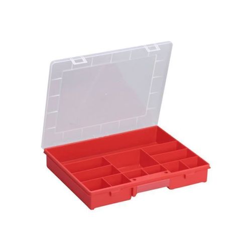 Pressel Euro Plus Basic - Boîte De Rangement - 12 Pochettes - Rouge, Transparent
