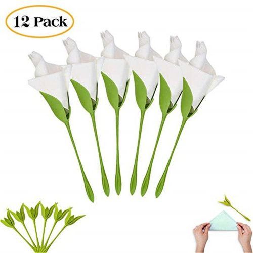 Lot De 12pcs Porte Serviette De Table Fleur Art Créatif Service De Table